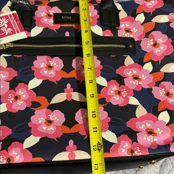 Trina Turk Pink and Navy Floral Tote with matching wallet set - Picture 11 of 15